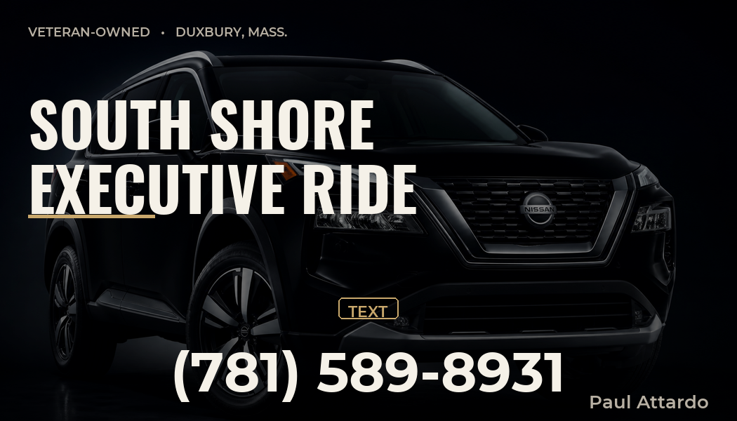South Shore Executive Ride business card — Paul Attardo, Duxbury, Mass., veteran-owned, (781) 589-8931